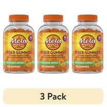(3 pack) Metamucil Fiber Supplement, No Sugar Added Fiber Gummies for Adults, Orange, 105 Count