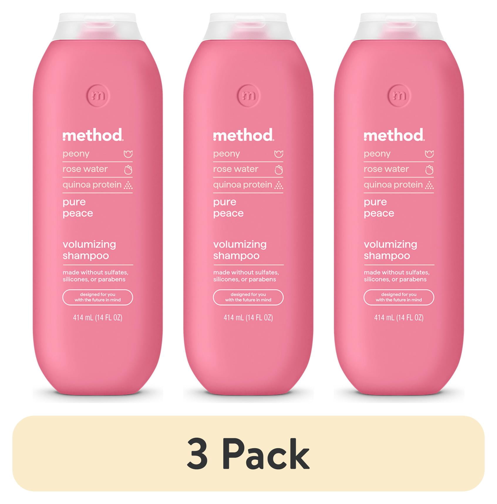 3 pack) Method Pure Peace Volumizing Shampoo - For Thicker, Fuller