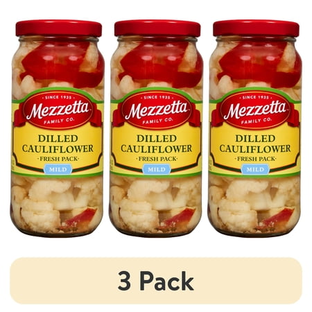 (3 pack) Mezzetta Dilled Cauliflower Fresh Pack Mild, 16 fl oz Jar