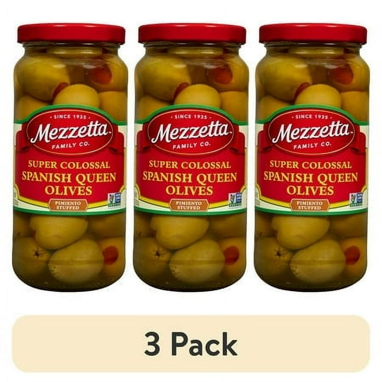 3 pack) Mezzetta Super Colossal Spanish Queen Olives Pimiento