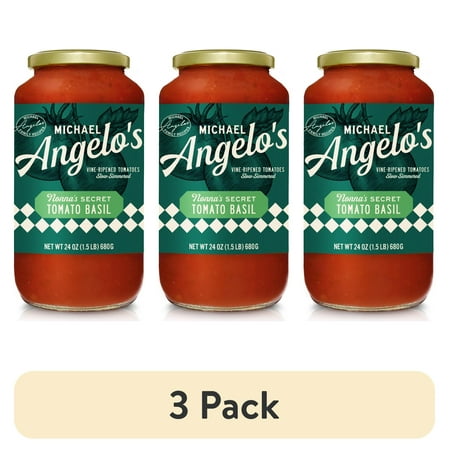 (3 pack) Michael Angelo's Nonna's Secret Tomato Basil Pasta Sauce, 24oz