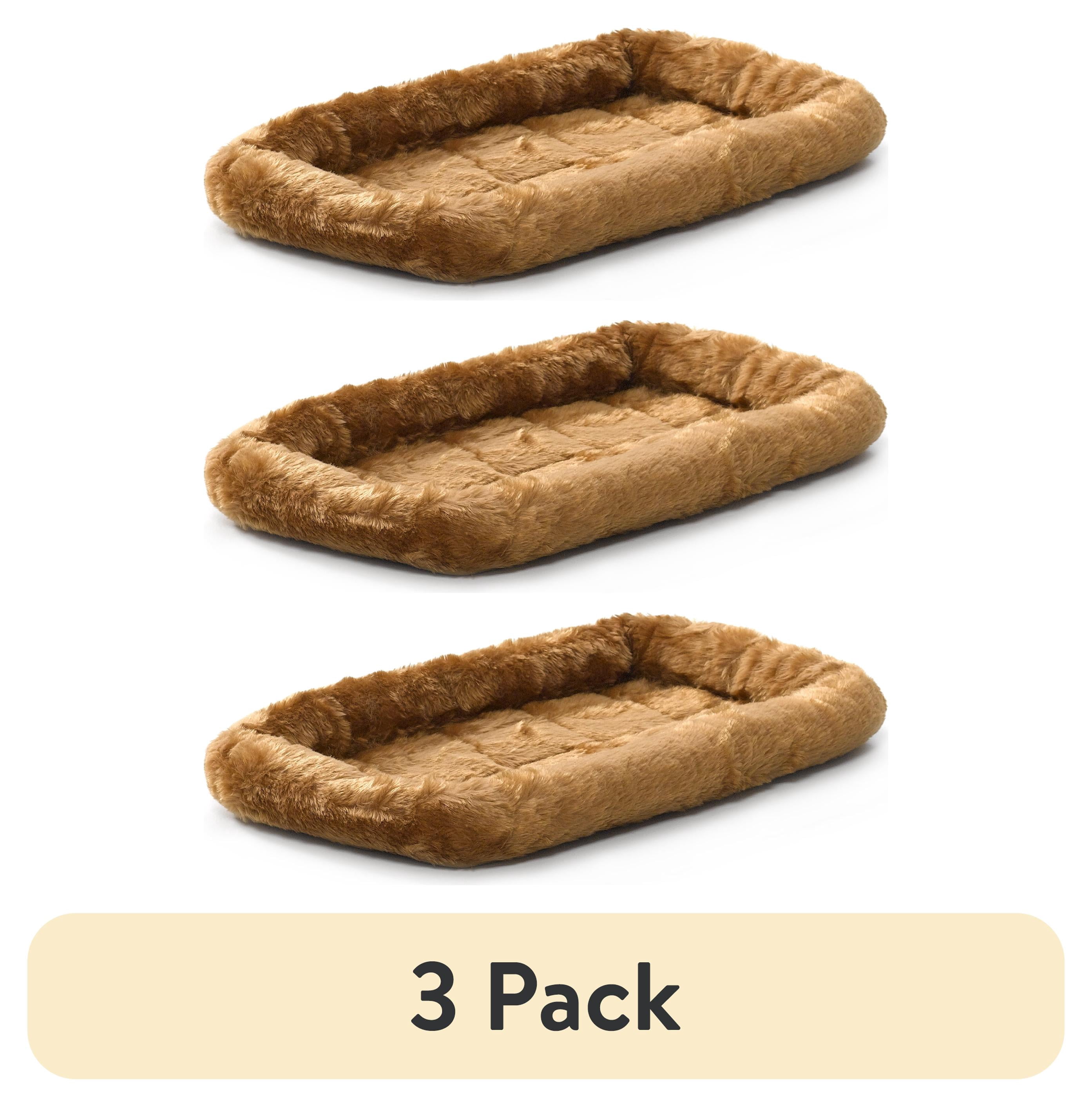 (3 pack) MidWest QuietTime Pet Bed & Dog Crate Mat, Cinnamon, 22"