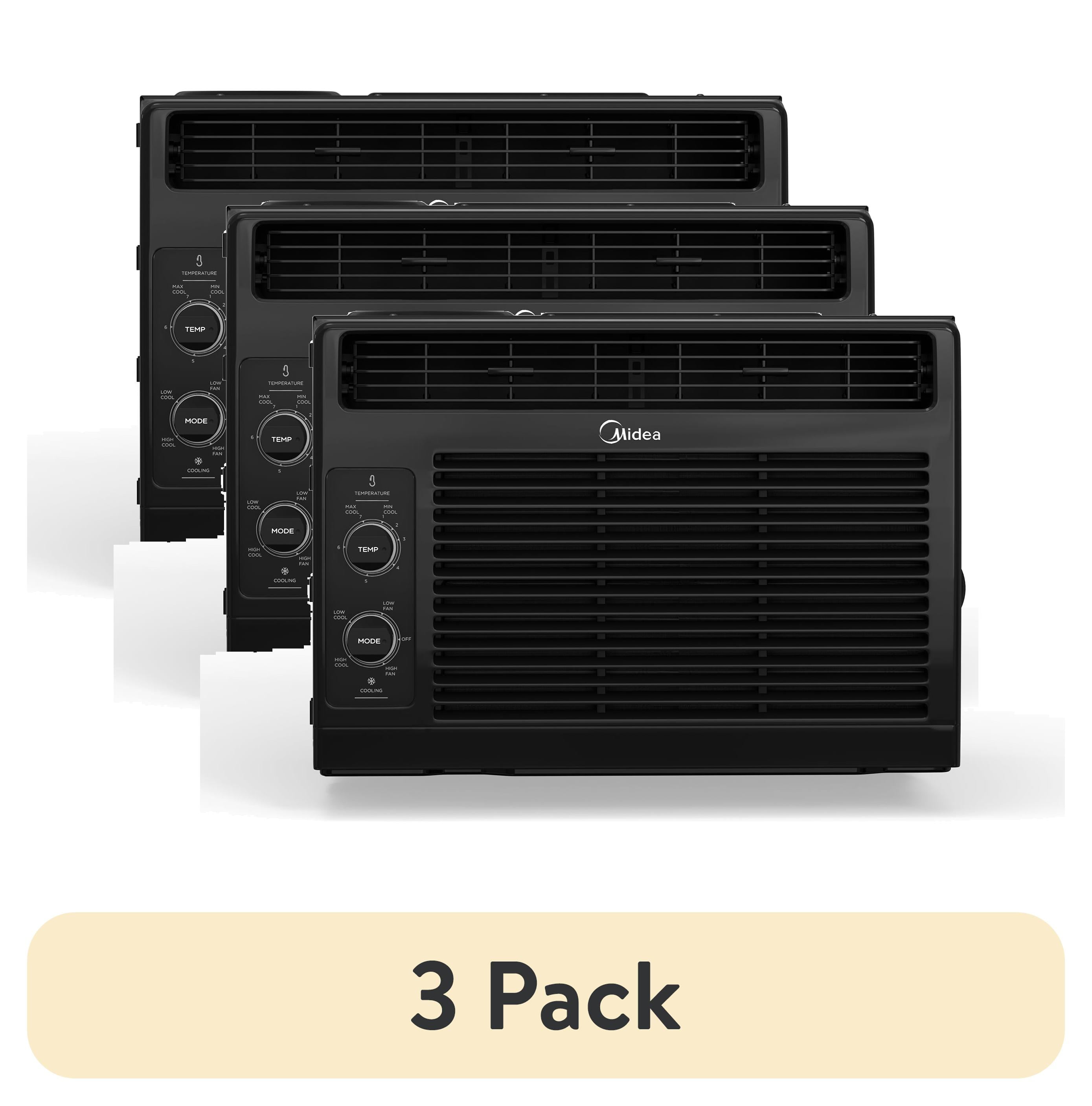 (3 pack) Midea 5,000 BTU 150 sq. ft. Mechanical Window Air Conditioner