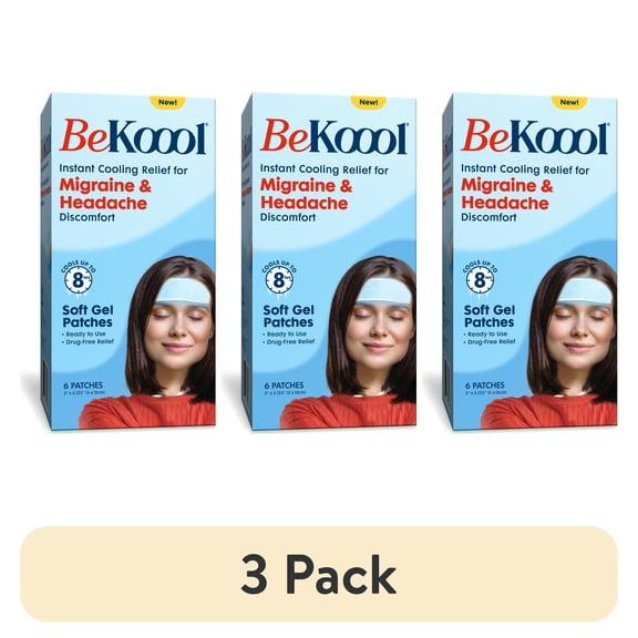 (3 pack) Migraine Soft Cooling Relief Gel Sheets, 6 Count