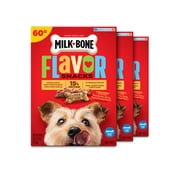 (3 pack) Milk Bone Flavor Snacks Small Dog Biscuits, Flavored Crunchy Dog Treats, 60 oz Box
