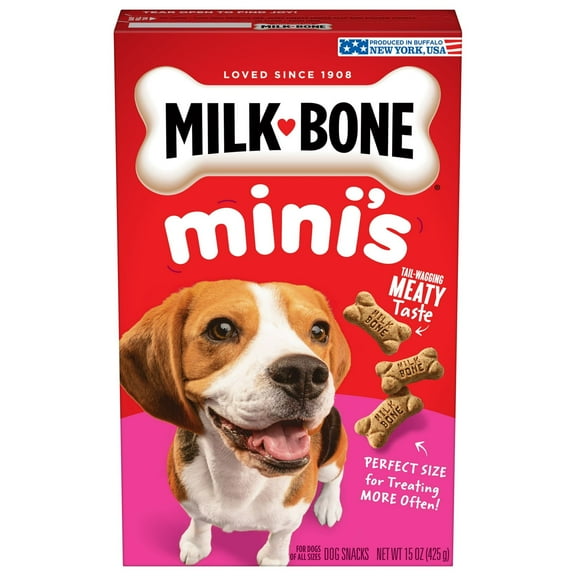 Milk Bone Mini’s Original Biscuits, Mini Dog Treats, 15 oz Box