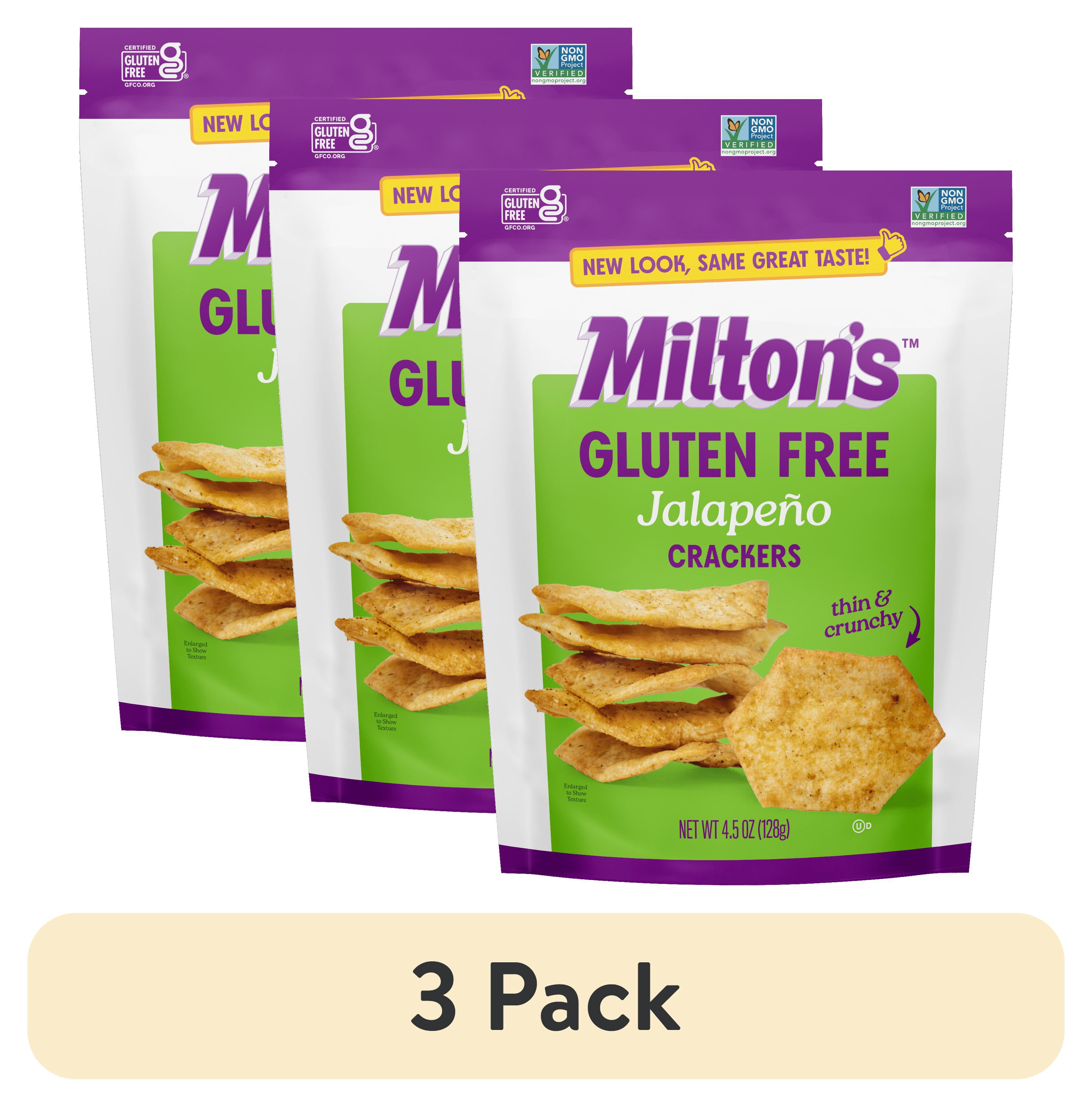 (3 pack) Milton's Gluten Free Crackers - Jalapeno, 4.5oz, Plastic Bag