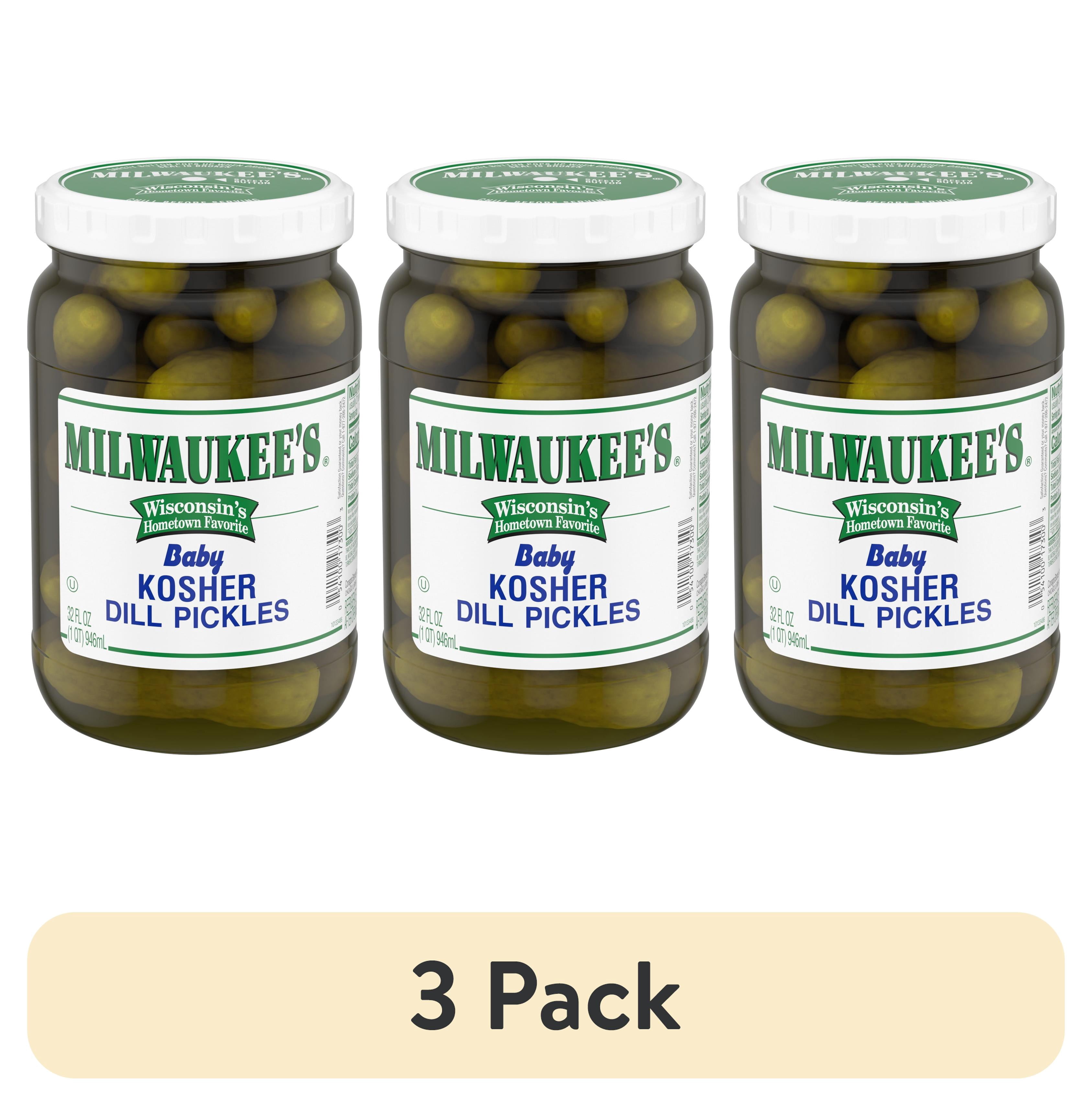(3 pack) Milwaukee's Baby Kosher Dill Pickles, 32 fl oz.