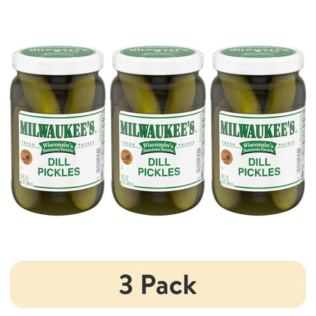 (3 pack) Milwaukee's Dill Pickles, 32 fl oz.