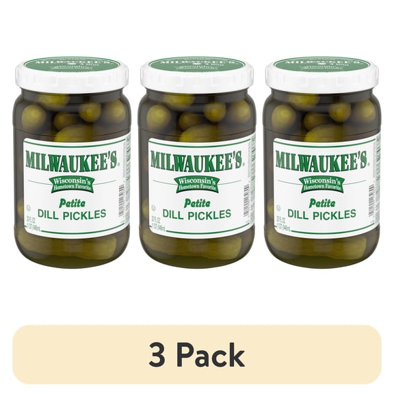 (3 pack) Milwaukee's Petite Dill Pickles, 32 fl oz Jar