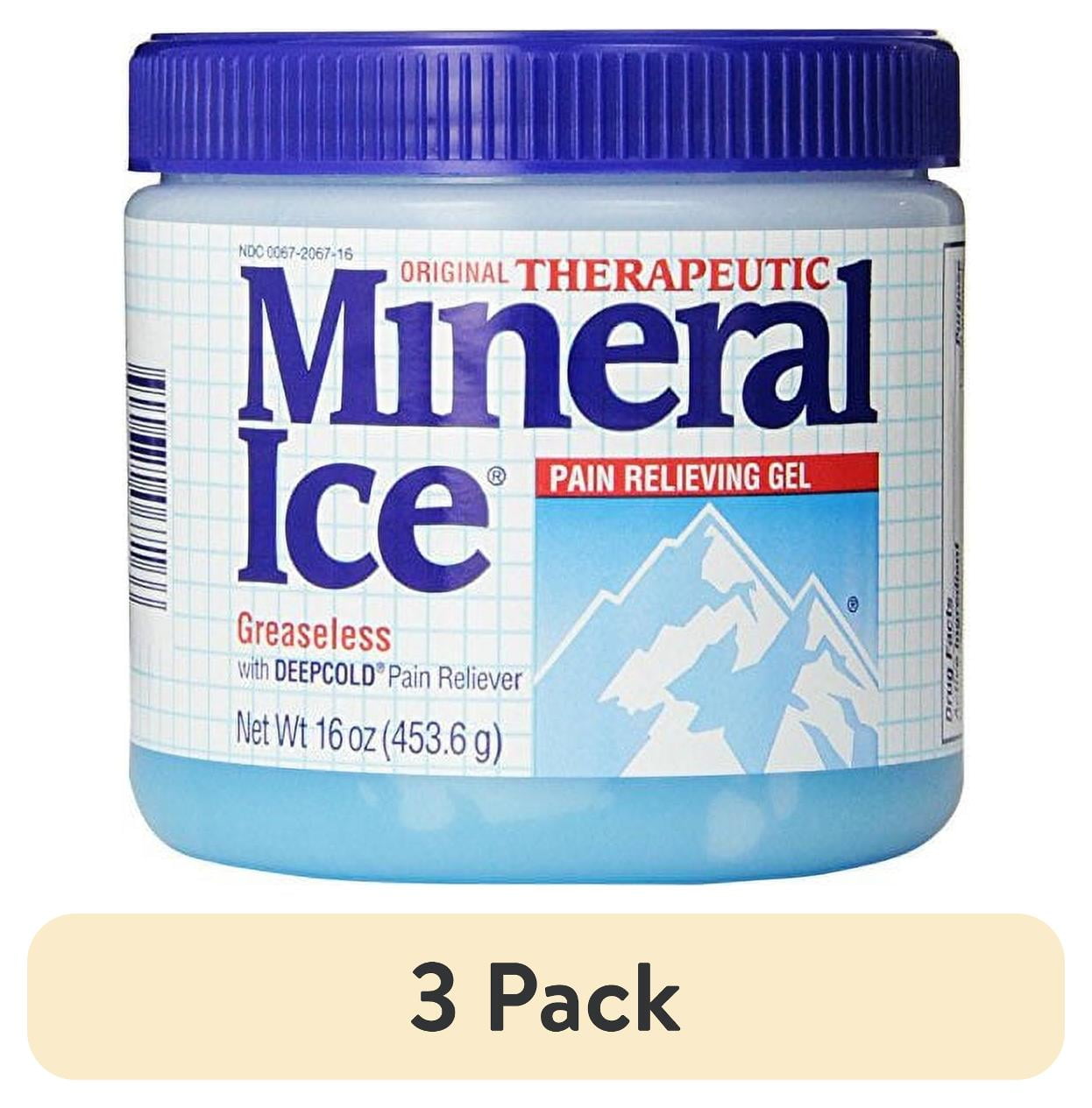 (3 pack) Mineral Ice Topical Analgesic Pain Reliving Gel 16Oz Each