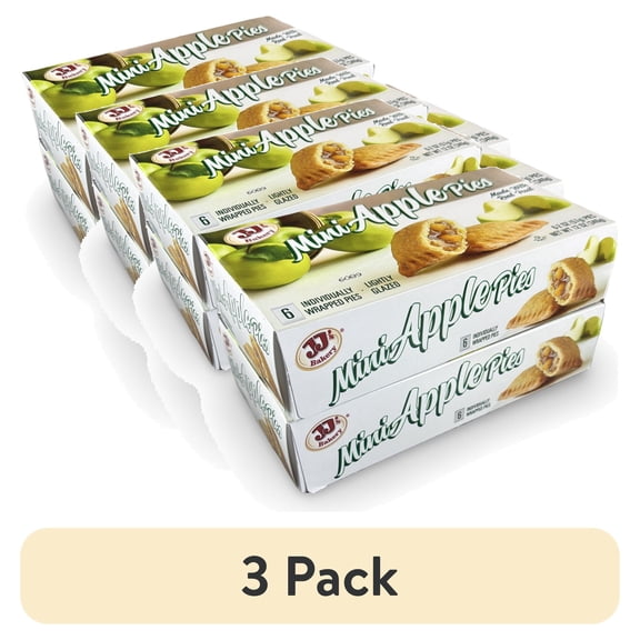 (3 pack) JJ's Mini Apple Fruit Pies Value Pack   6 Count Box | Pack Of 4 (24 Total Pies)