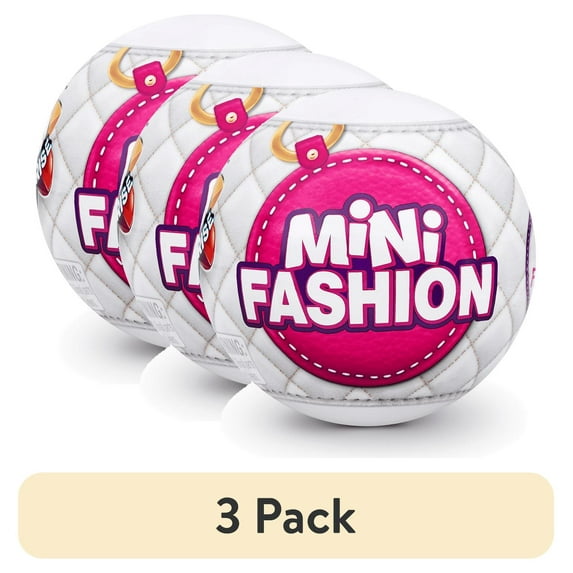 (3 pack) Mini Brands Fashion 5 Surprise Mystery Capsule Real Miniature Collectible Mini Fashion Brands Series 1