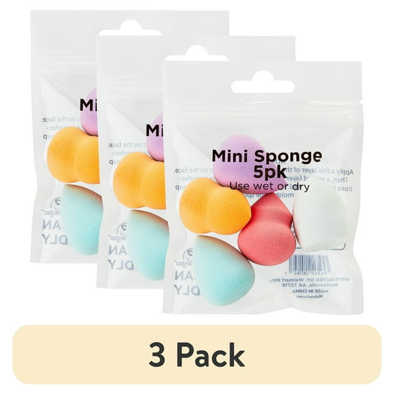 (3 pack) Mini Sponges, 5 Count, by Walmart