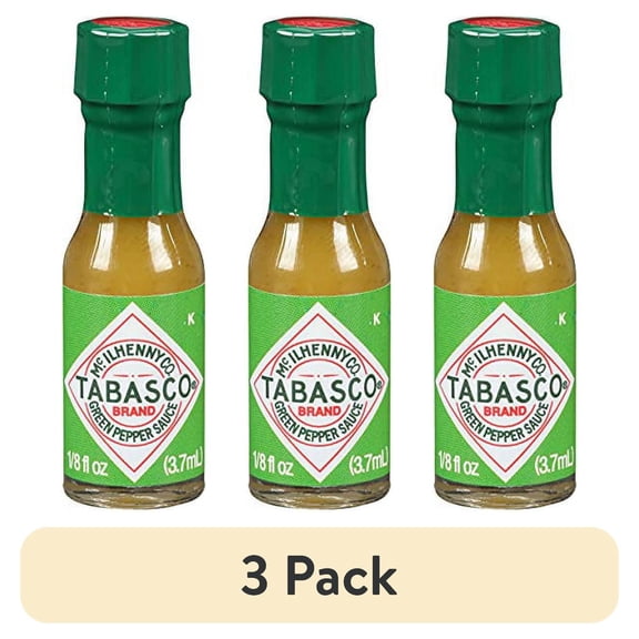 (3 pack) Tabasco Miniature Bottles of Jalapeno Sauce | 1/8 Fl Oz Mini Glass Bottles | 24 Count