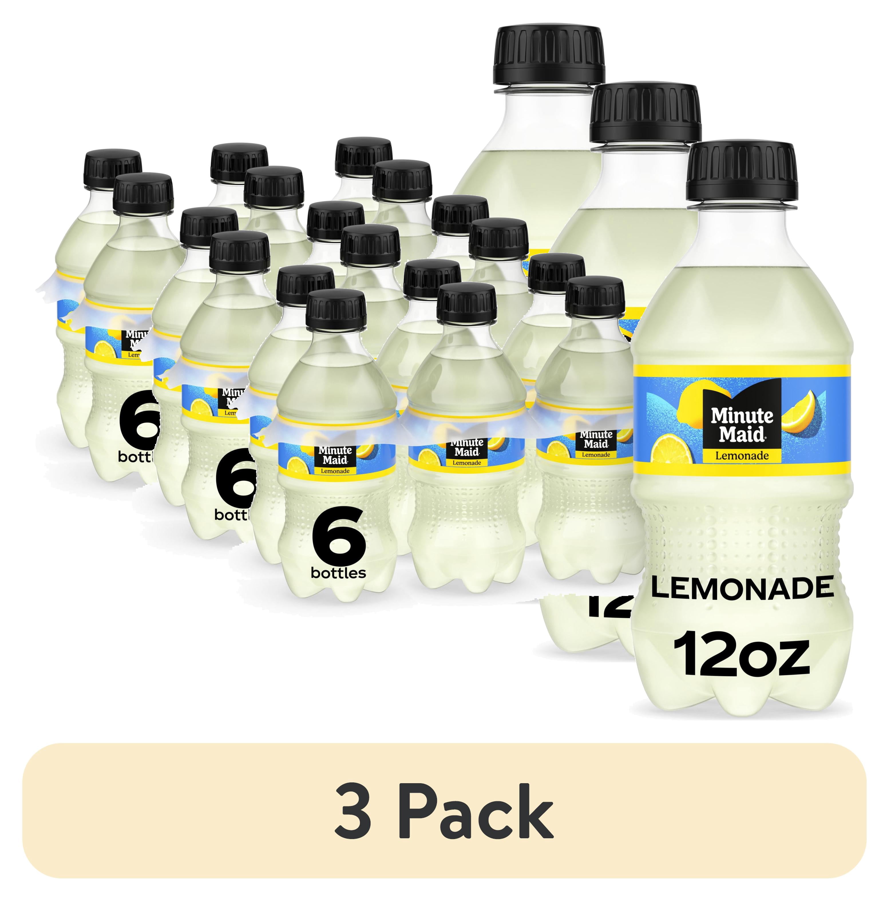 (3 pack) Minute Maid Lemonade Bottles, 12 fl oz, 6 Pack