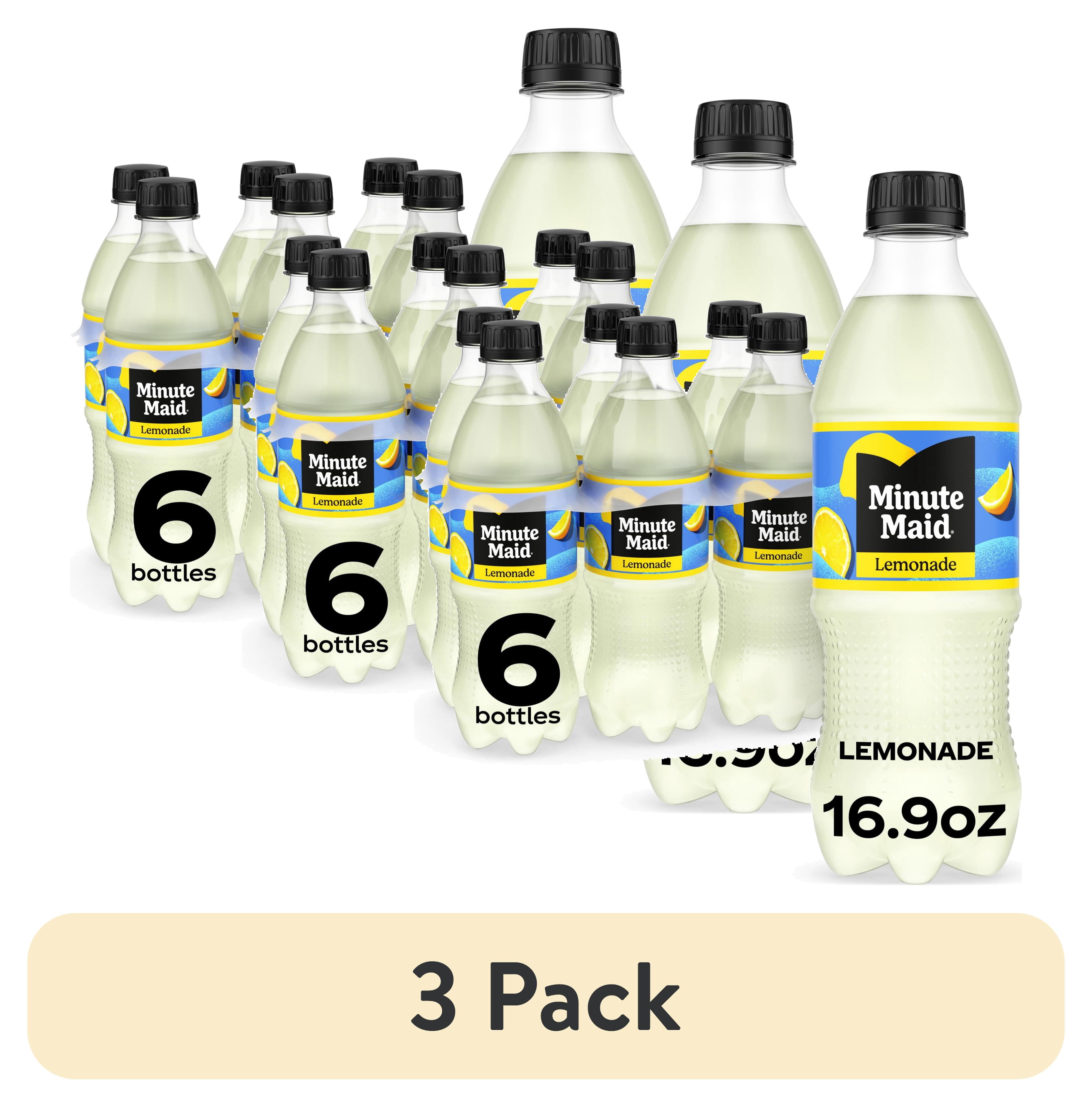 (3 pack) Minute Maid Lemonade Bottles, 16.9 fl oz, 6 Pack
