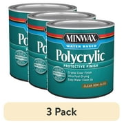 (3 pack) Minwax 244444444 Polycrylic Protective Finish, Clear Gloss, Clear, 1/2 Pint, (1 Piece, 1 Pack)