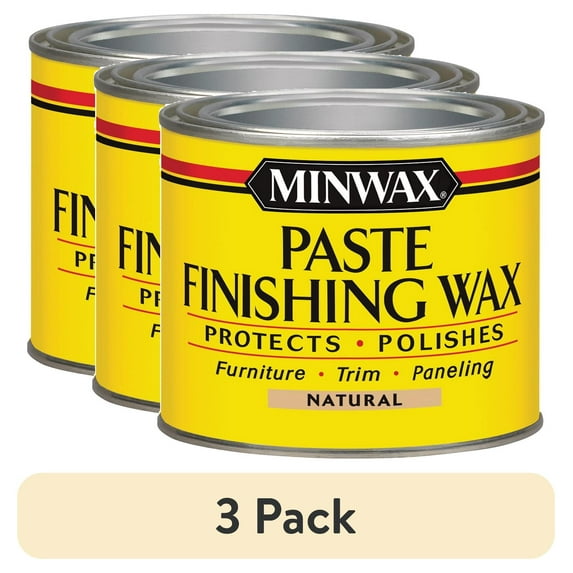 (3 pack) Minwax Paste Finishing Wax, Natural, 1 lb