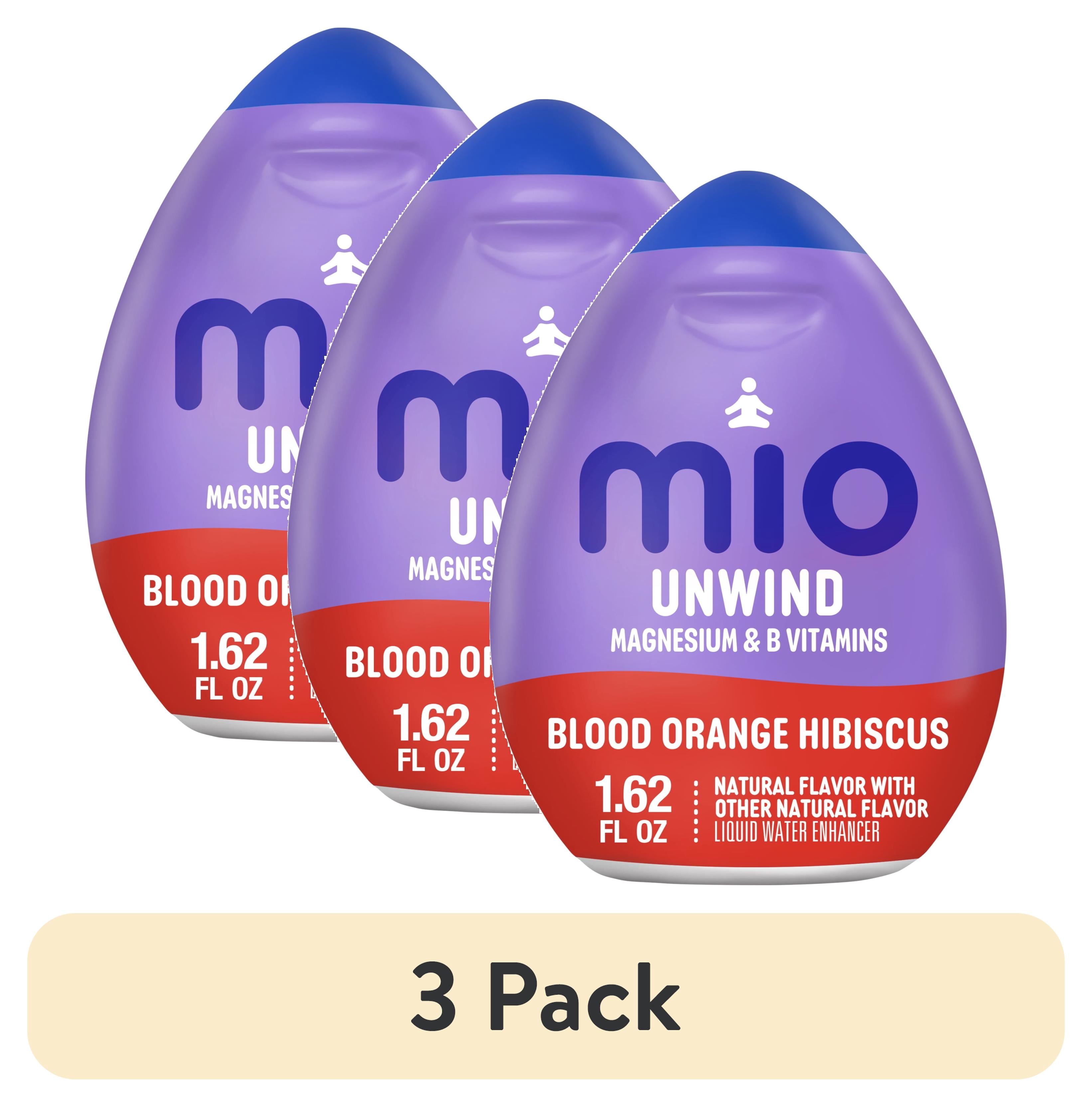 (3 pack) Mio Unwind Blood Orange Hibiscus Liquid Water Enhancer with Magnesium & B Vitamins, 1.62 fl oz Bottle