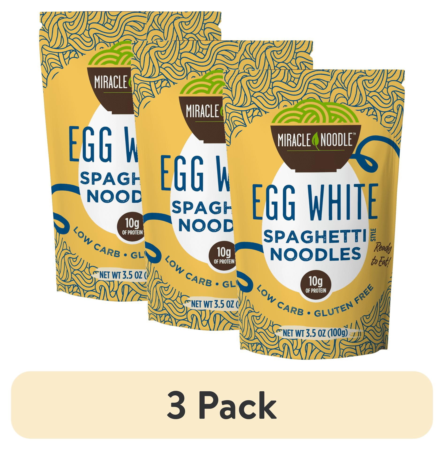 (3 pack) Miracle Noodle Egg White Spaghetti High Protein, Low Carb Pasta, 3.5 oz