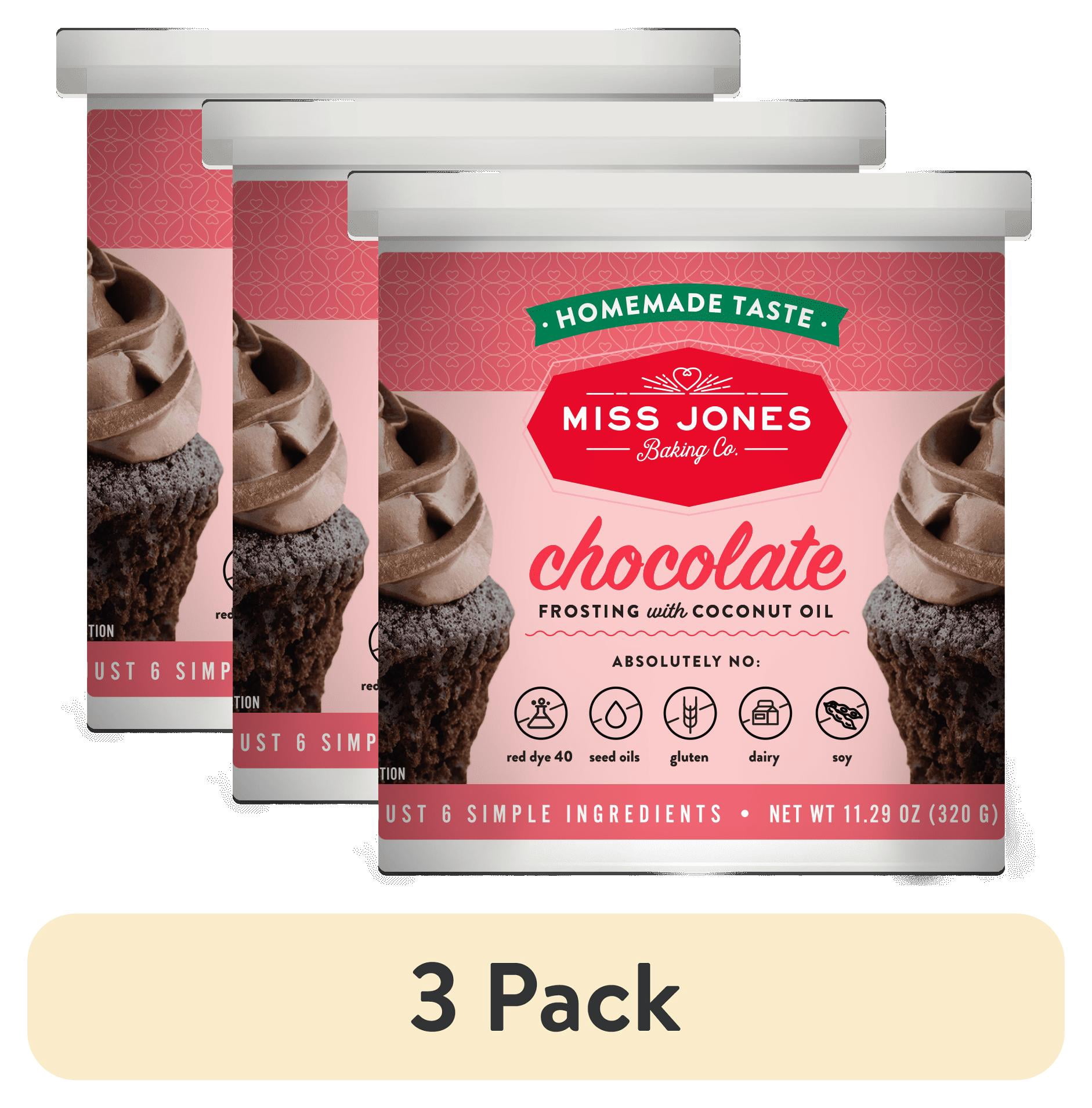 (3 pack) Miss Jones Baking Co. Natural Chocolate Frosting, 11.29oz