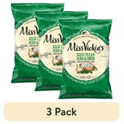 (3 pack) Miss Vickie's  Sour Cream Herb and Onion Kettle Cooked Potato Chips, 8 oz Bag