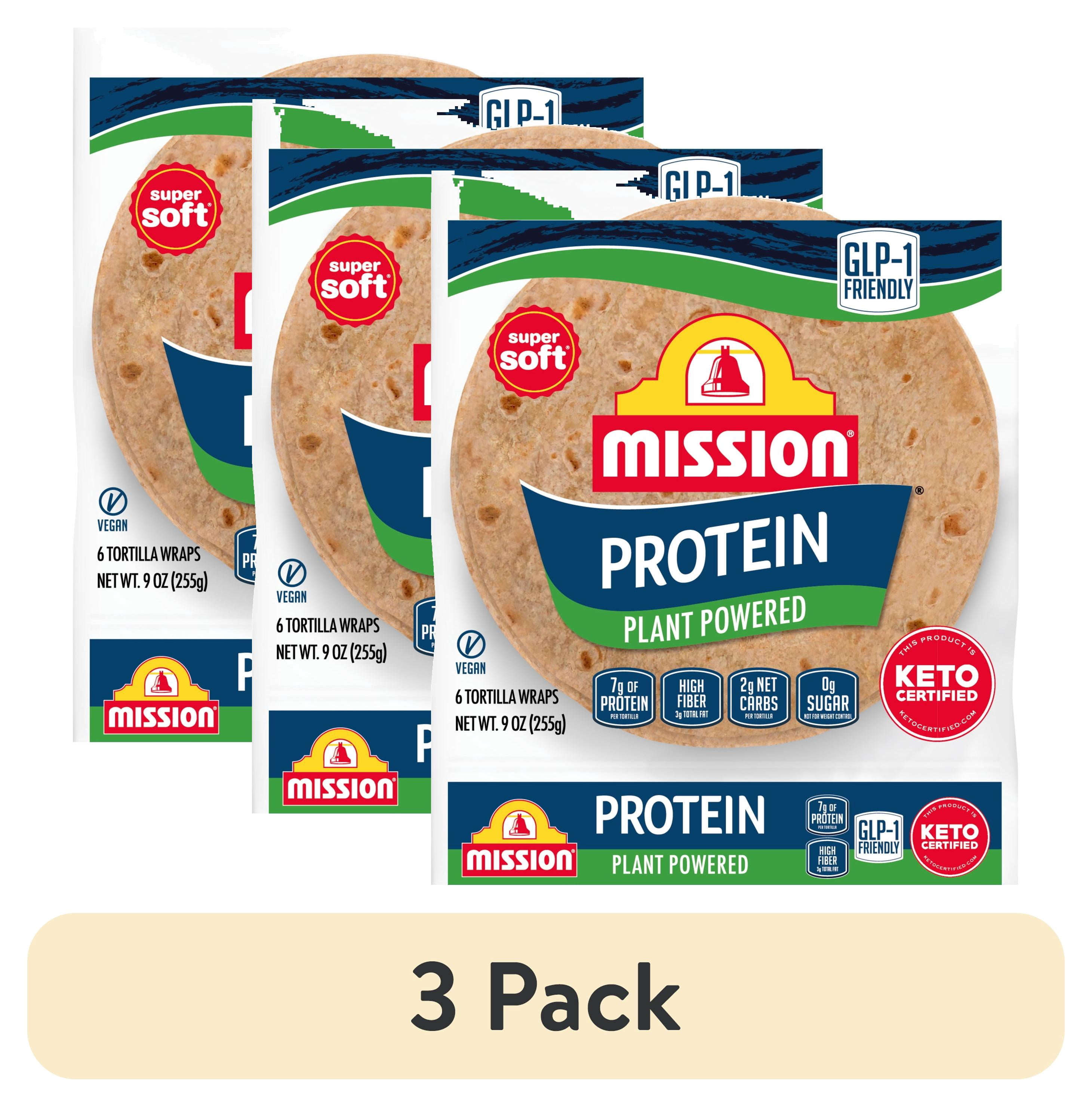(3 pack) Mission Protein Tortilla Wraps, 6 Count