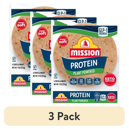 (3 pack) Mission Protein Tortilla Wraps, 6 Count