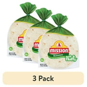 (3 pack) Mission Soft & Fluffy Homestyle Flour Tortillas, Soft Taco Size, 10 Count