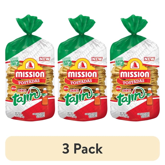 (3 pack) Mission Tajin Tostadas, 25 Count