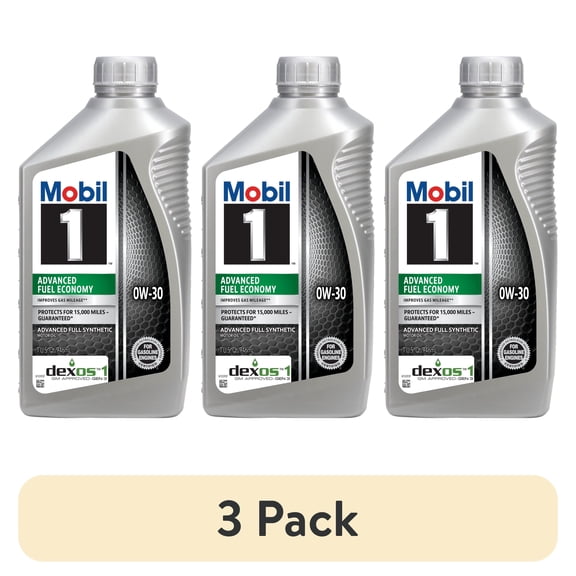 (3 pack) Mobil 1 Advanced Fuel Economy Full Synthetic Motor Oil 0W-30, 1 Quart