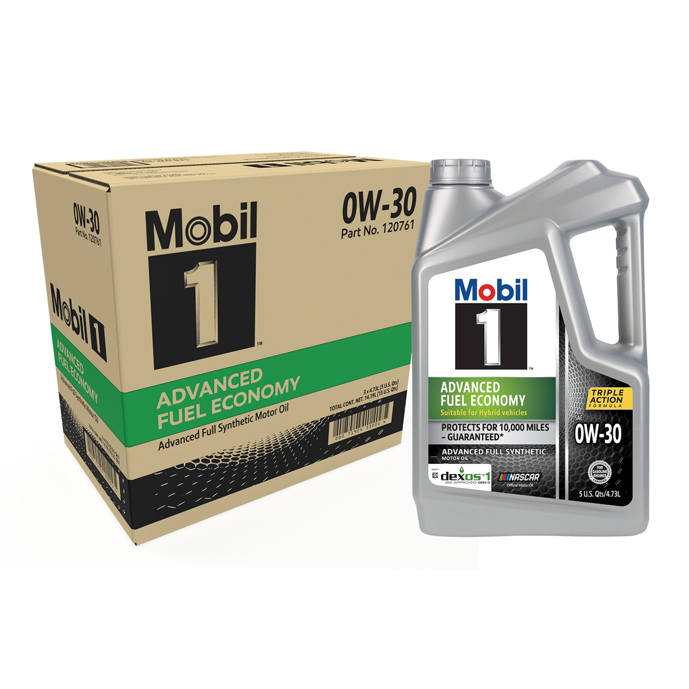 (3 pack) Mobil 1 Advanced Fuel Economy Full Synthetic Motor Oil 0W-30, 5 Quart (Pack of 3)