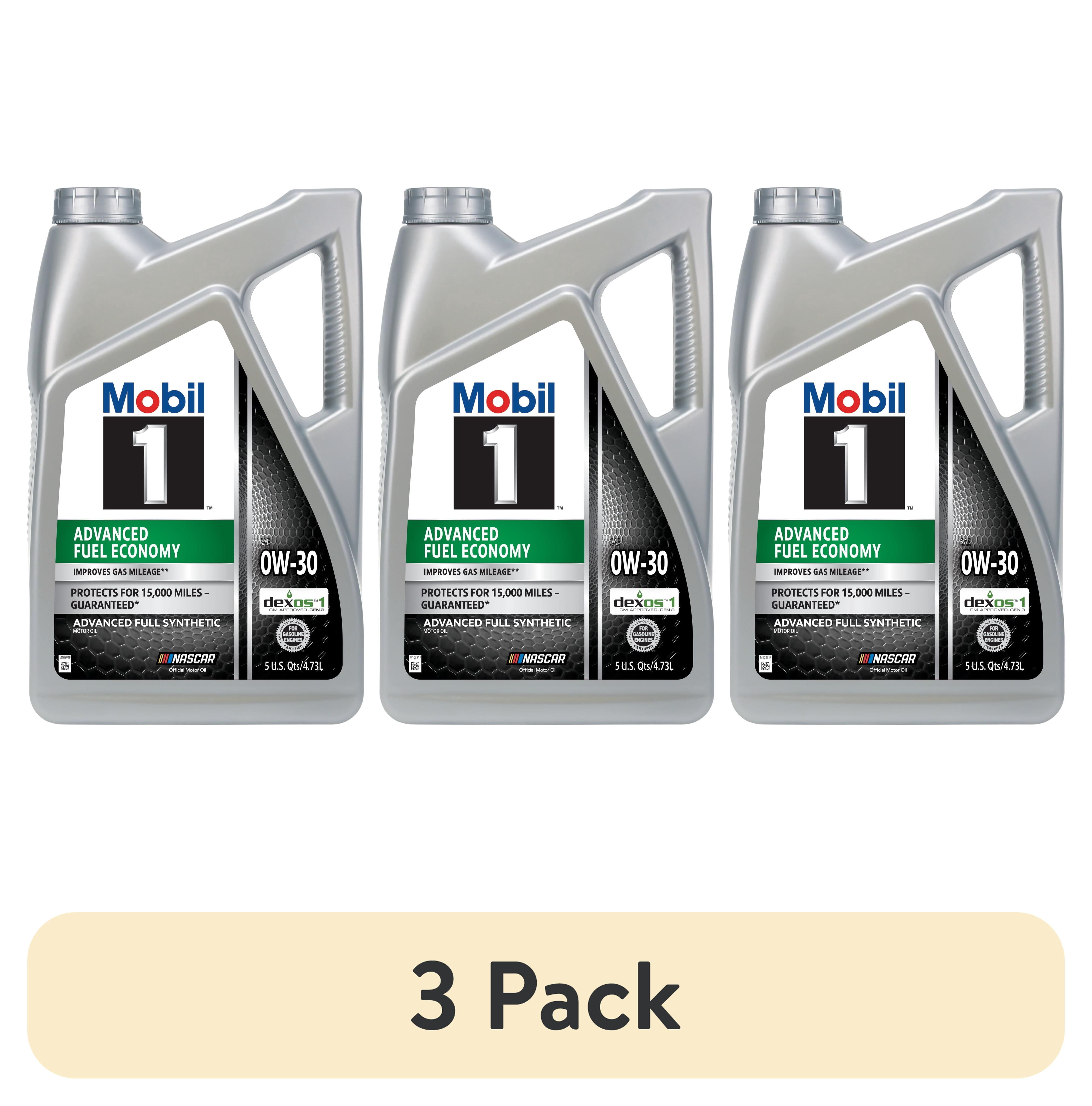 3 pack) Mobil 1 Advanced Fuel Economy Full Synthetic Motor Oil 0W