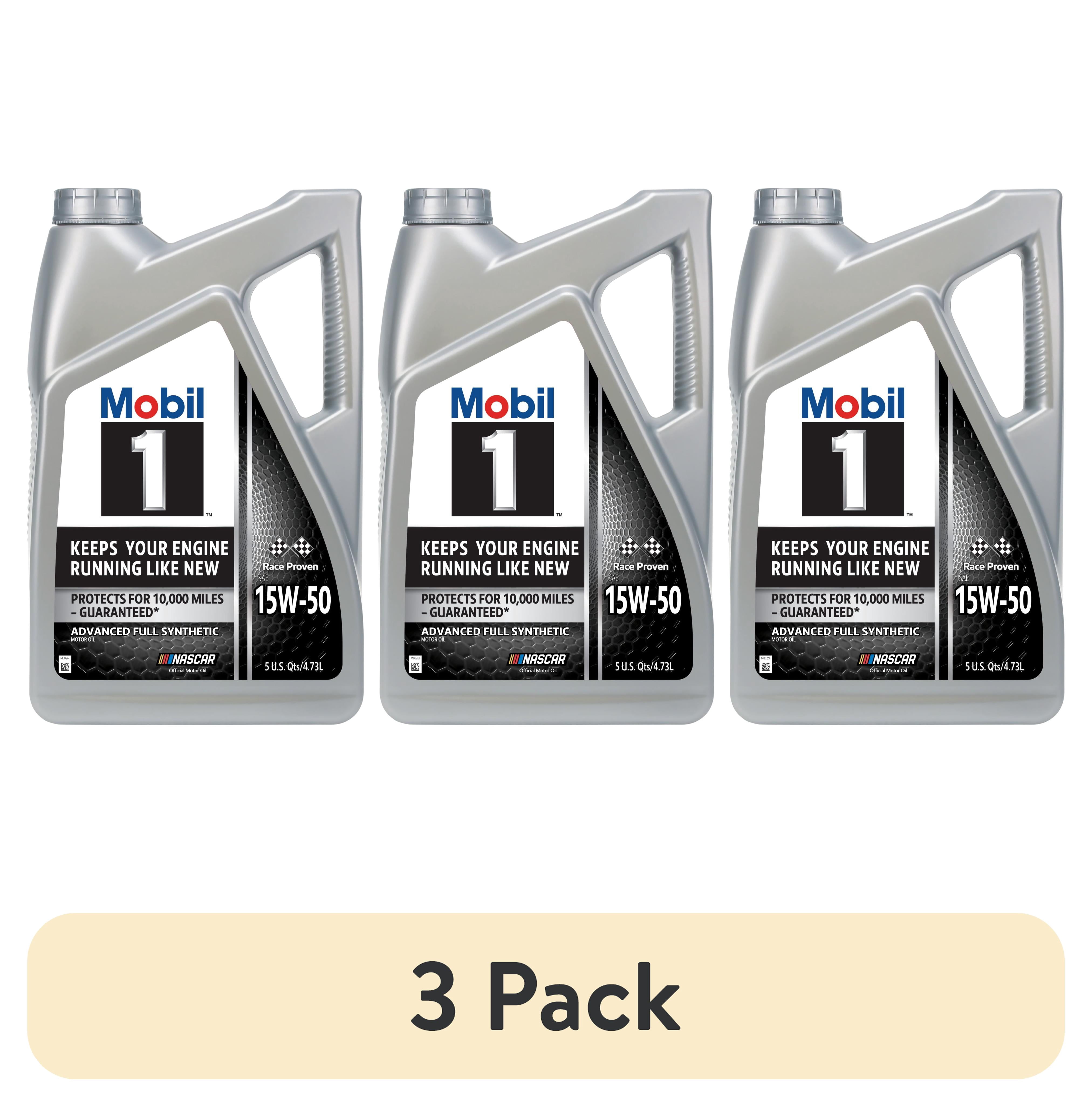 3 pack) Mobil 1 Advanced Full Synthetic Motor Oil 15W-50, 5 Quart