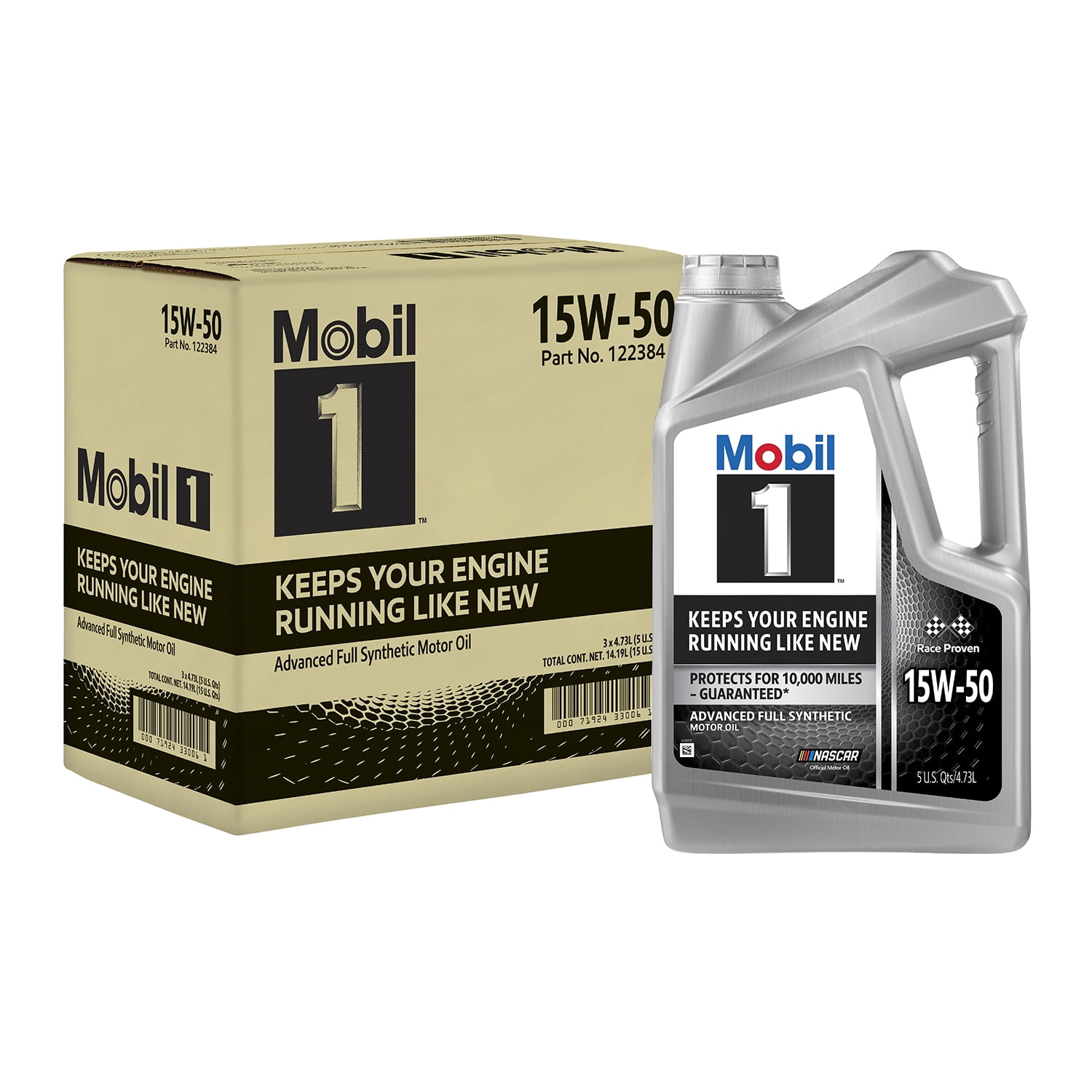 Mobil 1 Advanced Full Synthetic 15W-50 Motor Oil, 5 qt (3 Pack
