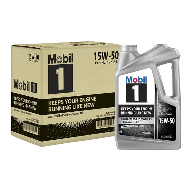 Mobil 1 3-Pack 15W-50 | Motor oil for manufacturing - Walmart