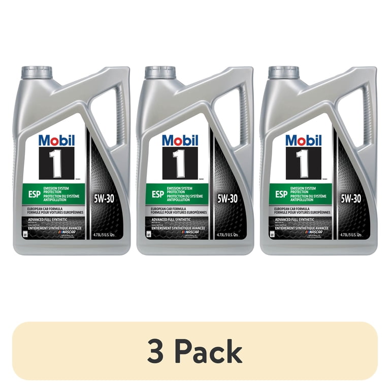 3 pack) Mobil 1 ESP Standard Full Synthetic Engine Oil 5W-30 5