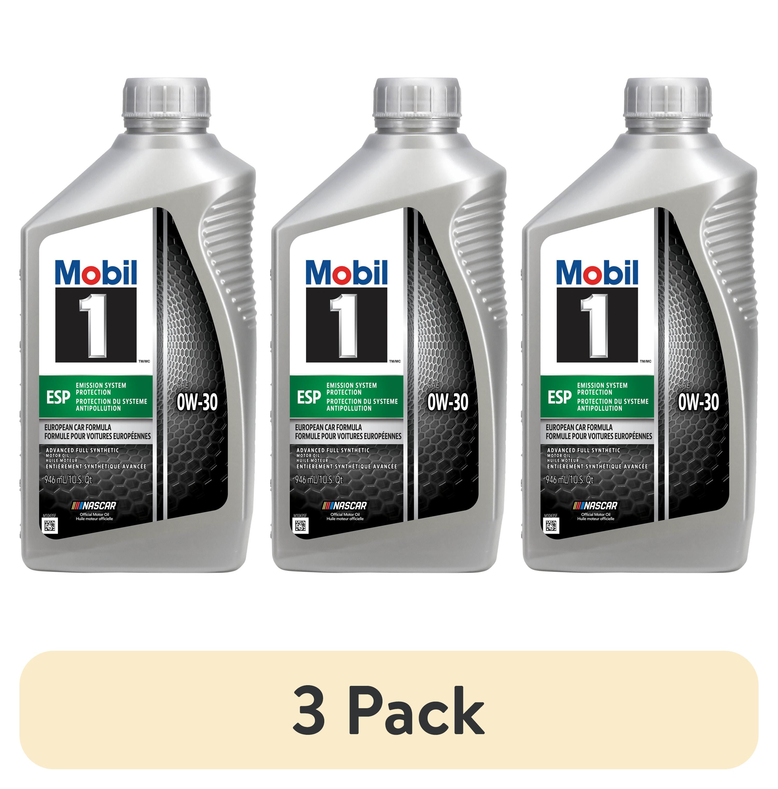 3 pack) Mobil 1 ESP Full Synthetic Motor Oil 0W-30, 1 Quart