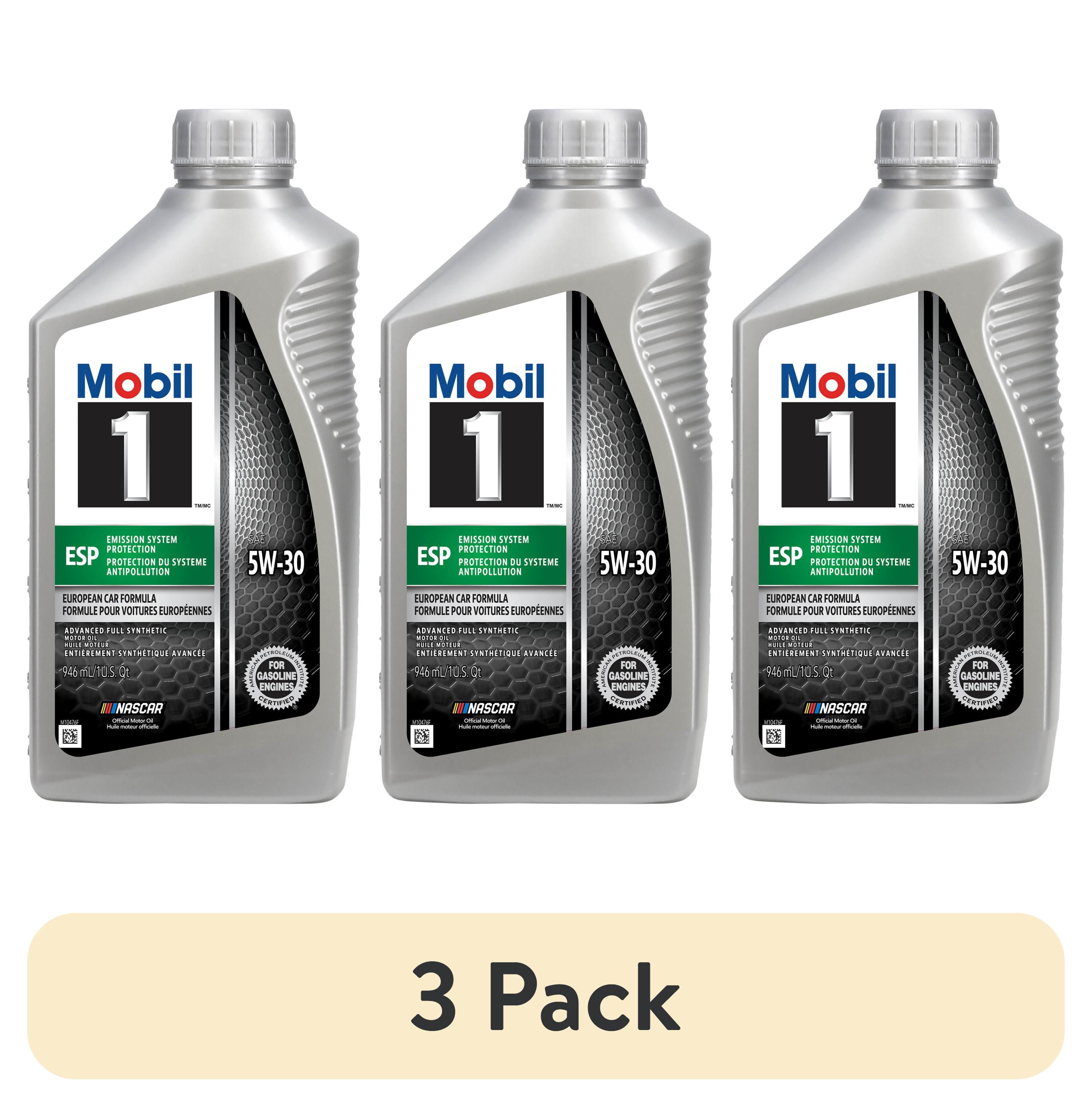 3 pack) Mobil 1 ESP Full Synthetic Motor Oil 5W-30, 1 Quart