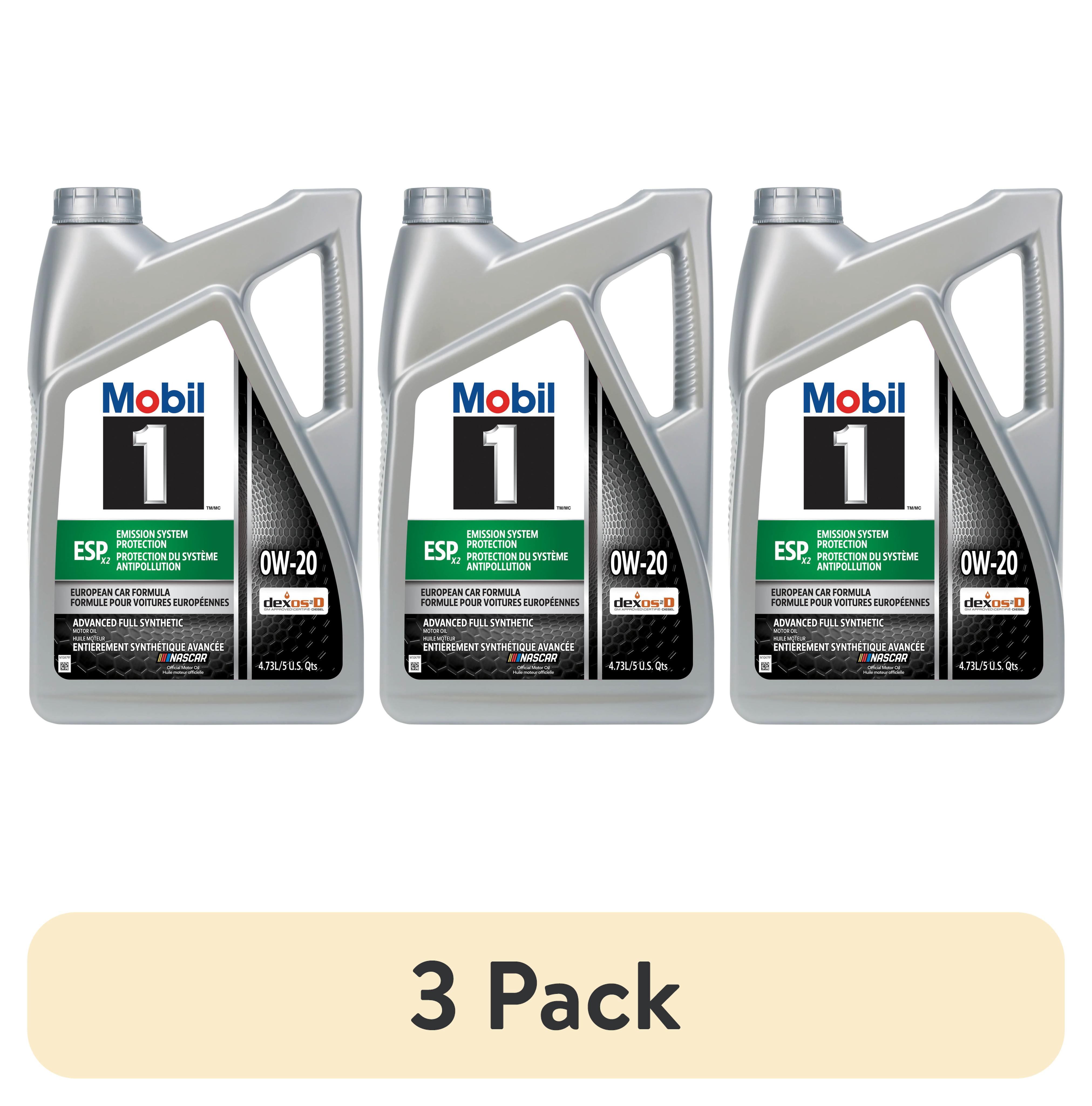 3 pack) Mobil 1 ESP X2 Full Synthetic Motor Oil 0W-20, 5 Quart