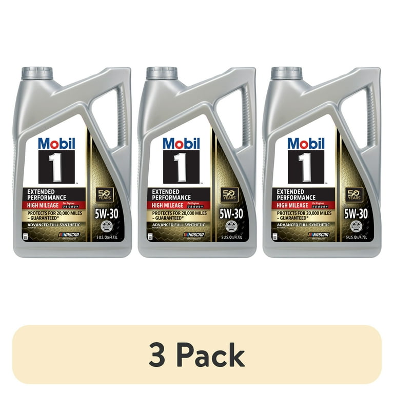 3 pack) Mobil 1 Extended Performance High Mileage Full Synthetic
