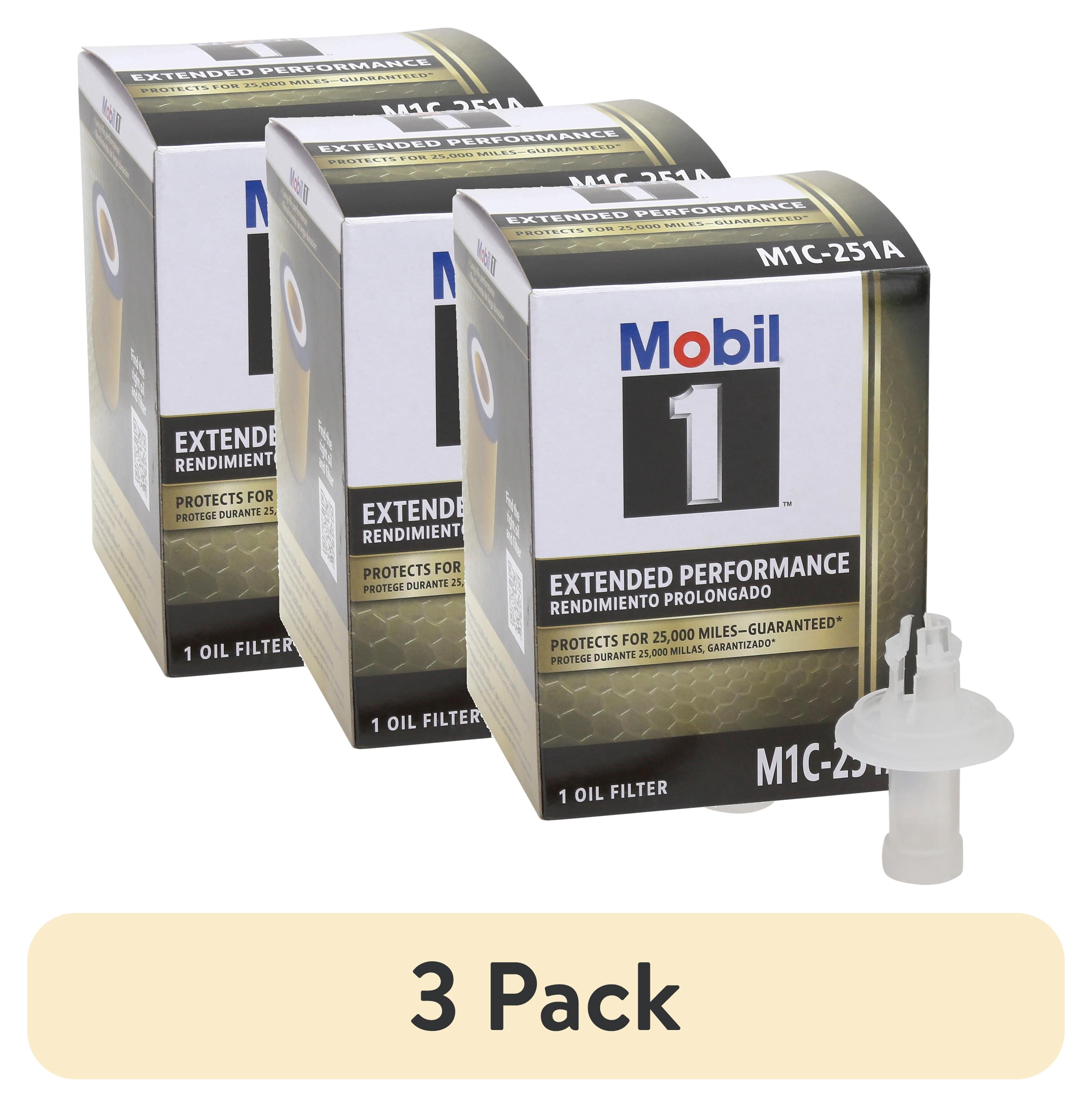 (3 pack) Mobil 1 Extended Performance Oil Filter, M1C-251A, 1 count