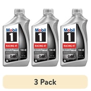 (3 pack) Mobil 1 Racing 4T Full Synthetic Motorcycle Oil 10W-40, 1 Quart