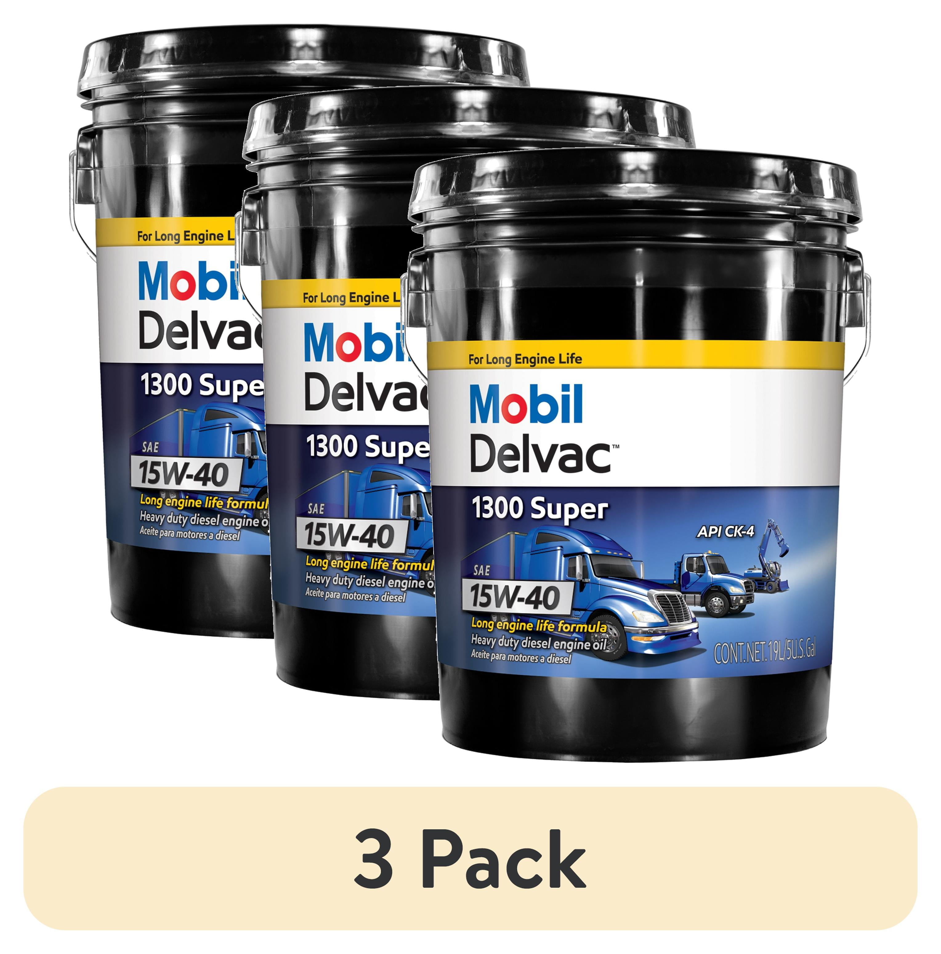 3 pack) Mobil Delvac 1300 Super Heavy Duty Synthetic Blend Diesel