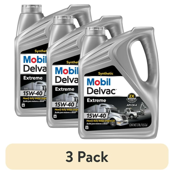(3 pack) Mobil Delvac Extreme Heavy Duty Full Synthetic Diesel Engine Oil 15W-40, 1 Gallon