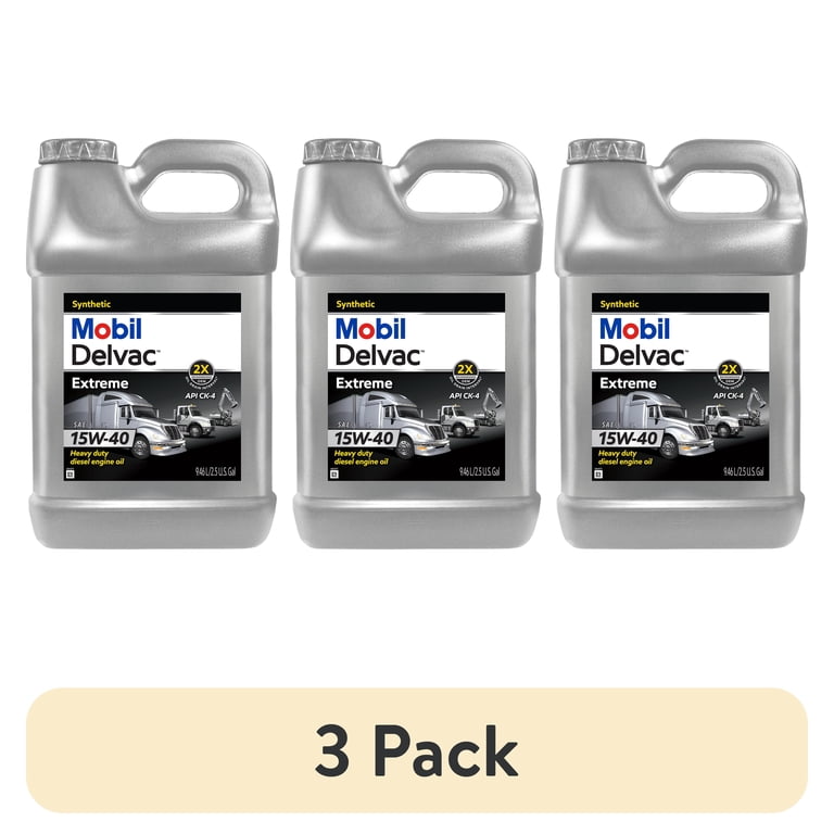 3 pack) Mobil Delvac Extreme Heavy Duty Full Synthetic Diesel