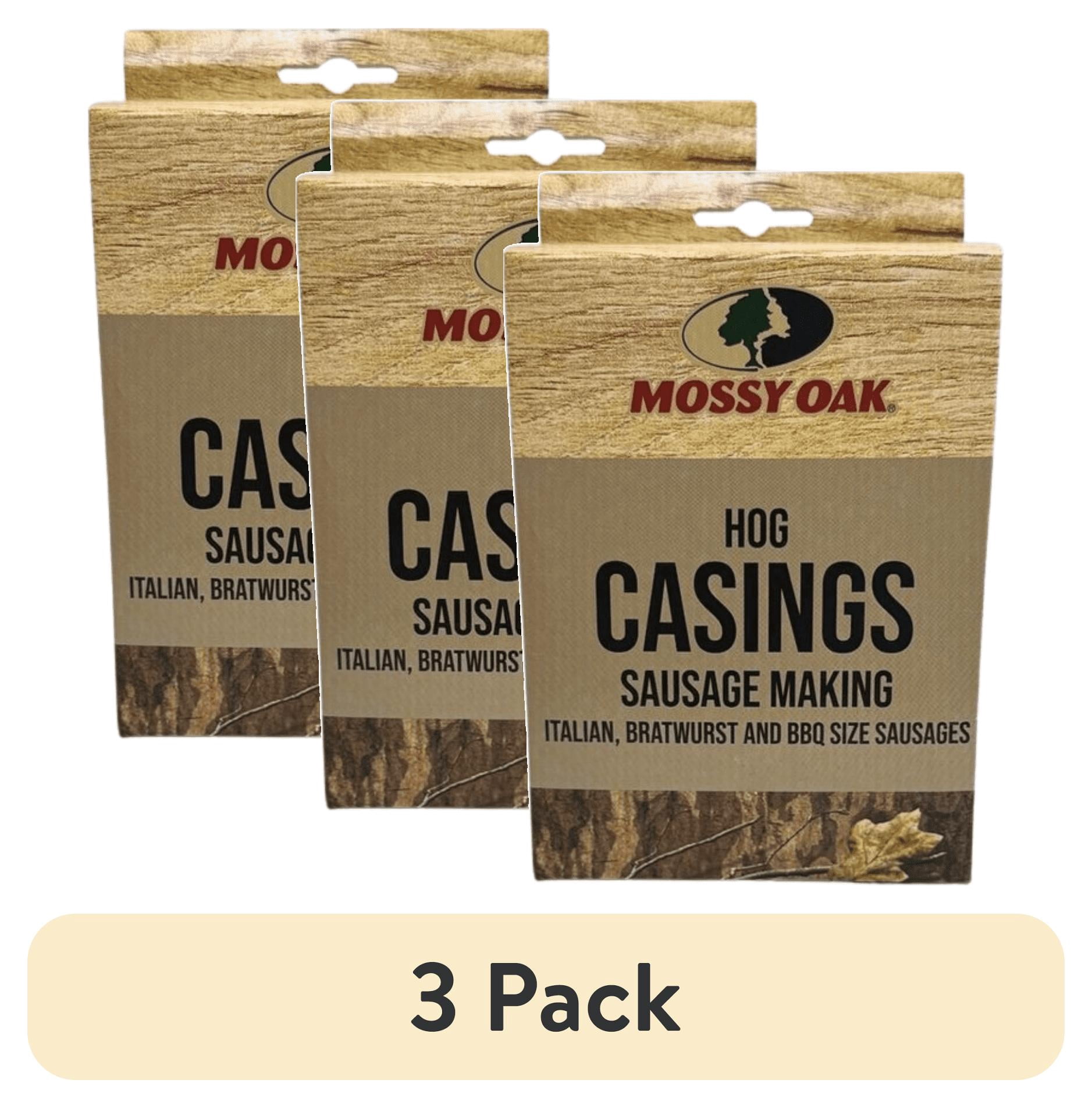 (3 pack) Mossy Oak 100% Natural Hog Casings for Sausage, 50ft Length, 4 oz, 1 Pack