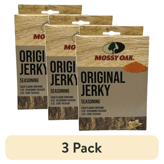 (3 pack) Mossy Oak Original Jerky Seasoning Kit, Large, Makes 15lbs