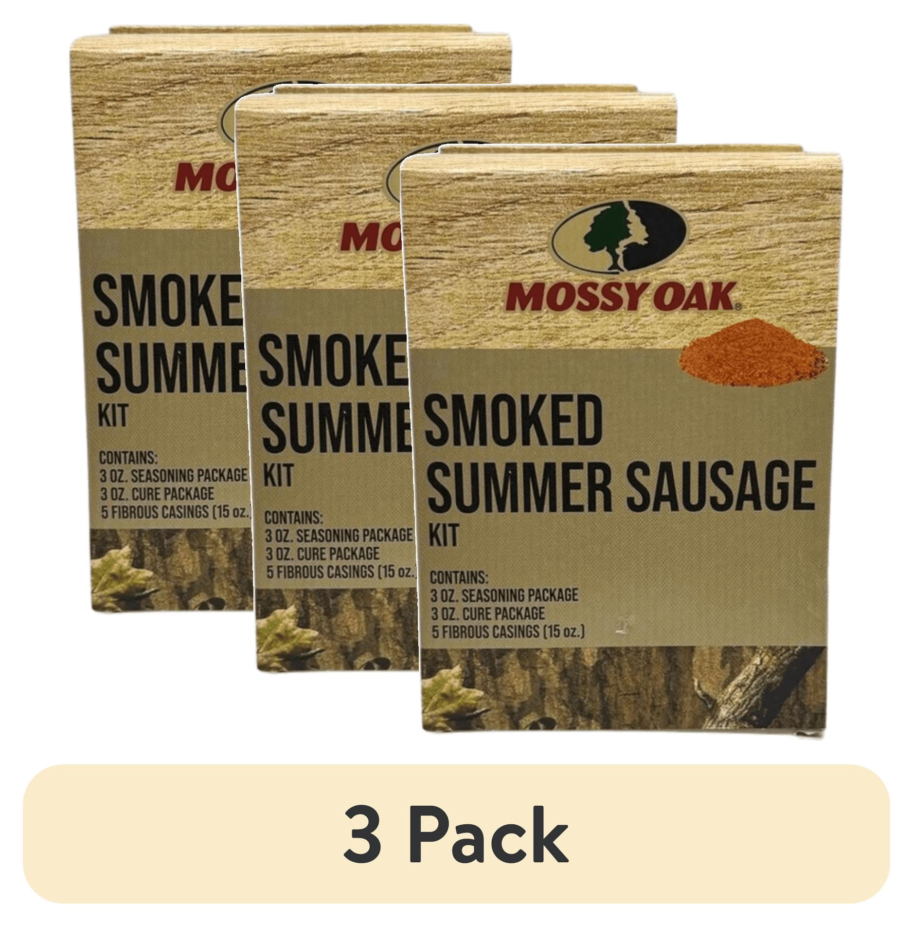 (3 pack) Mossy Oak Smoked Summer Sausage Kit, Seasons up to 15lb